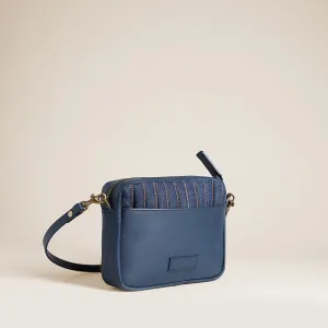 Amelia - Quilted Denim with Navy Leather