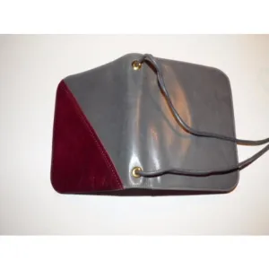 Bally Vintage Pursesdesigner Purses Grey And Burgundy Leather Shoulder Bag