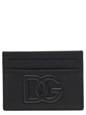 Black Card-Holder With Quilted Logo