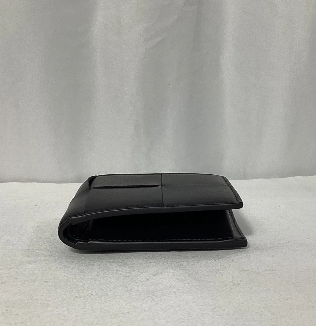 Bottega Veneta Cassette Intrecciato Billfold Wallet in Black Leather