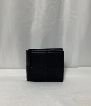 Bottega Veneta Cassette Intrecciato Billfold Wallet in Black Leather