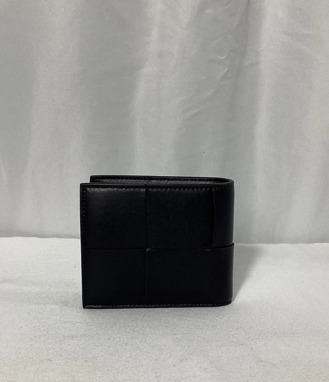 Bottega Veneta Cassette Intrecciato Billfold Wallet in Black Leather