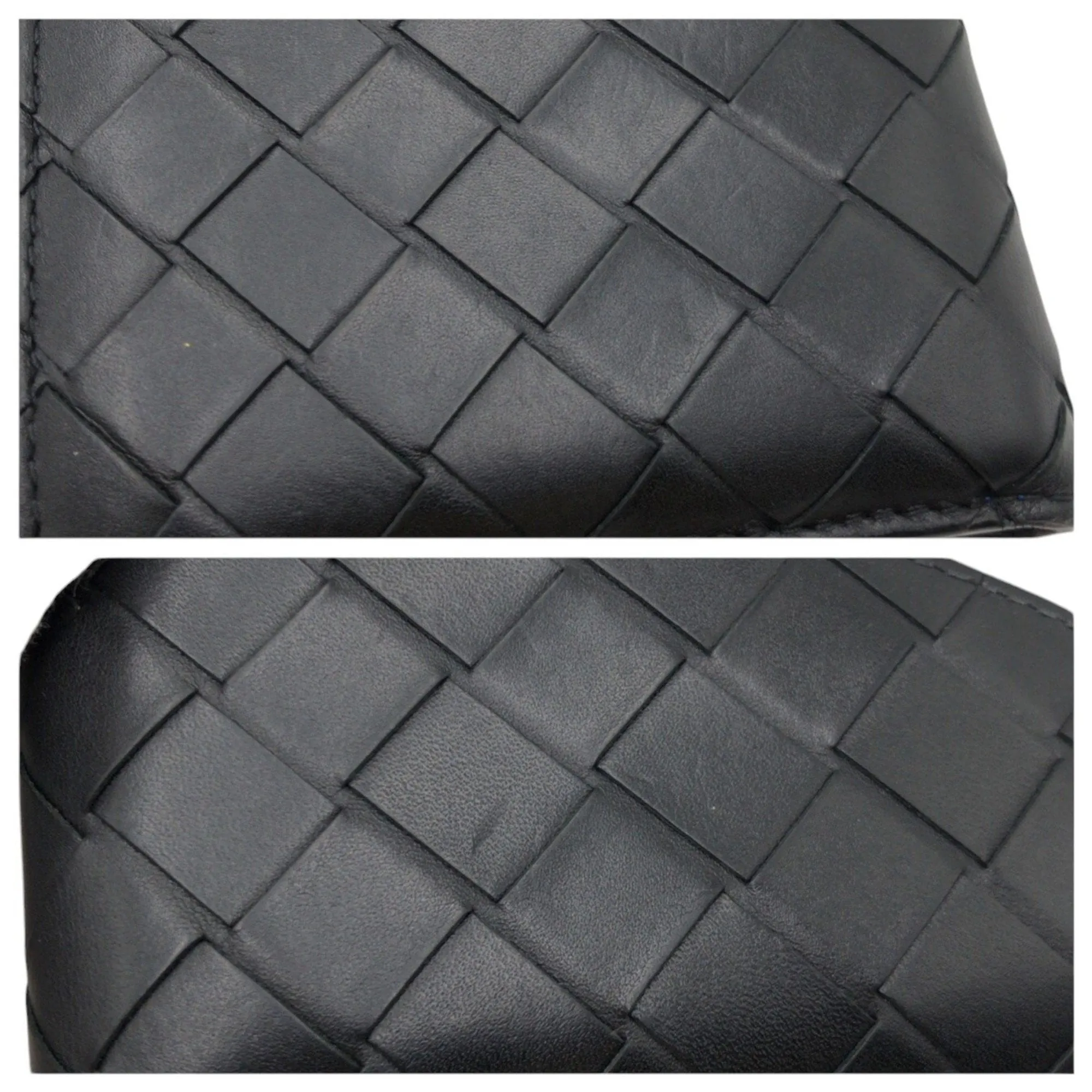Bottega Veneta Intrecciato blue Leather Wallet (Bi-Fold) (Pre-Owned)