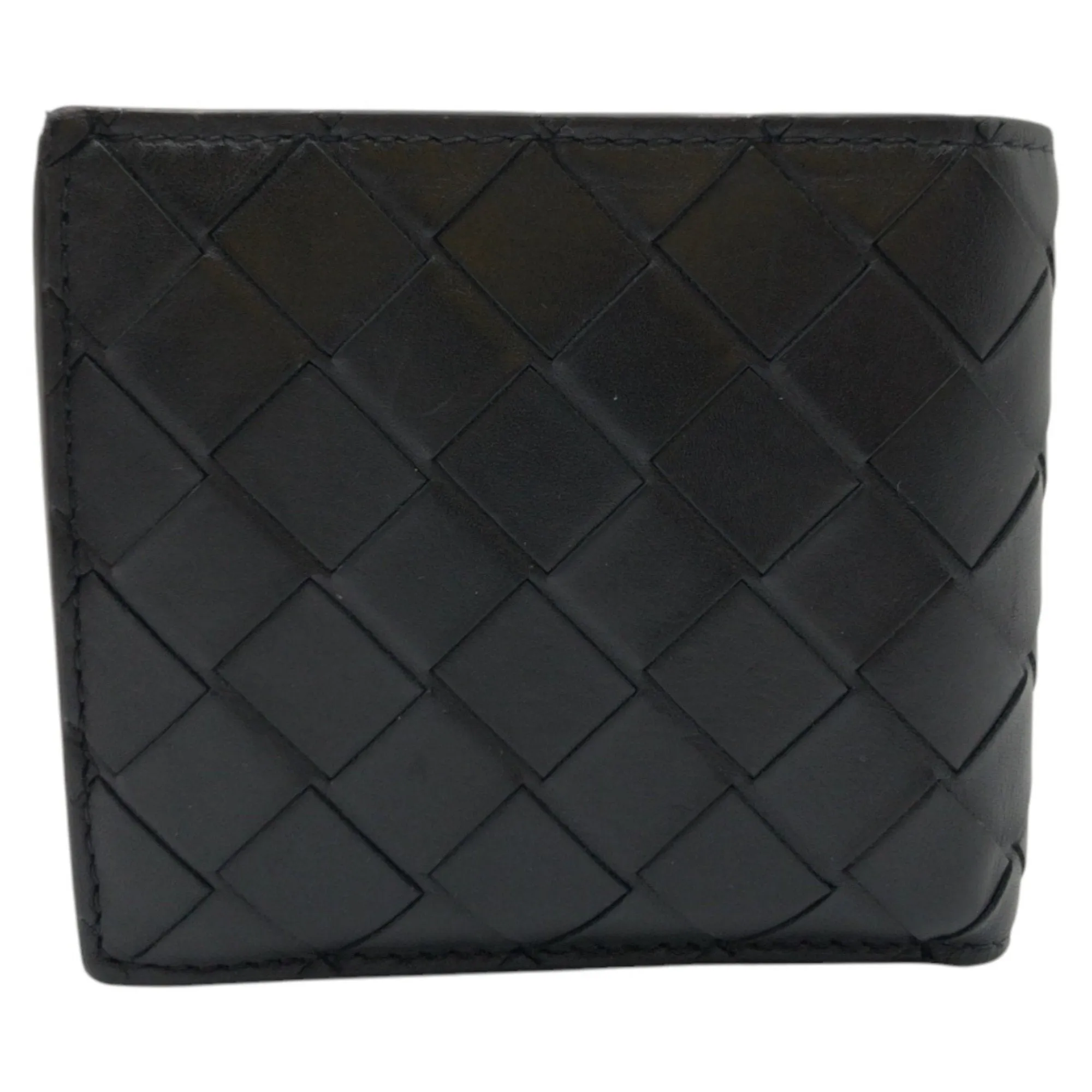 Bottega Veneta Intrecciato blue Leather Wallet (Bi-Fold) (Pre-Owned)