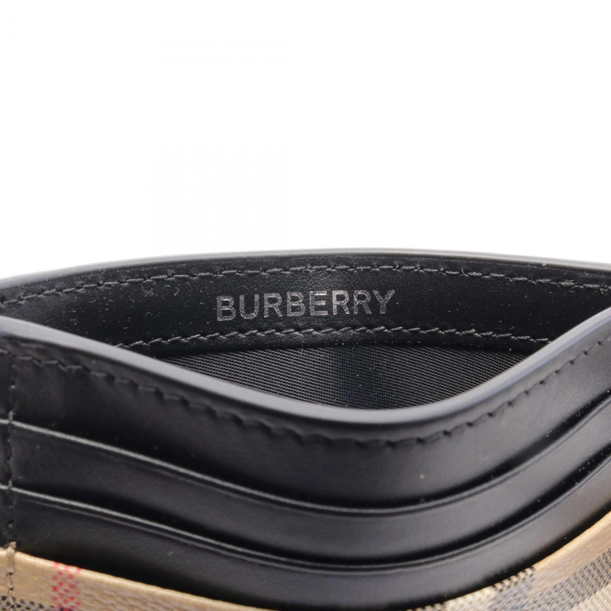 Burberry    Coated Canvas Leather Business Card Case (Pre-Owned)