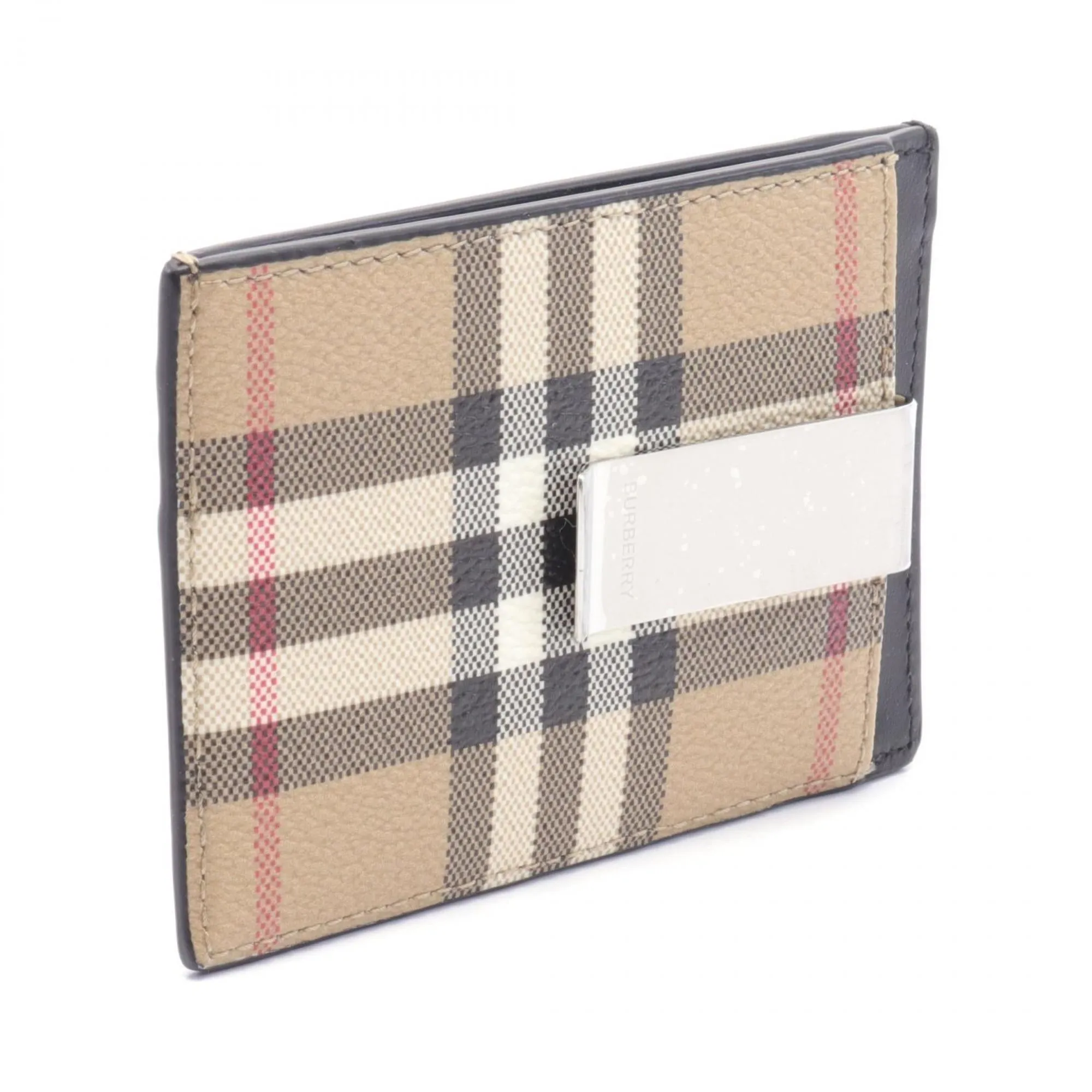 Burberry    Coated Canvas Leather Business Card Case (Pre-Owned)