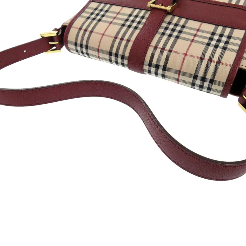 BURBERRY Handbag Canvas, Leather beige One Shoulder Bag Nova Check Women Used