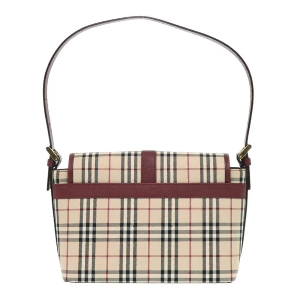 BURBERRY Handbag Canvas, Leather beige One Shoulder Bag Nova Check Women Used