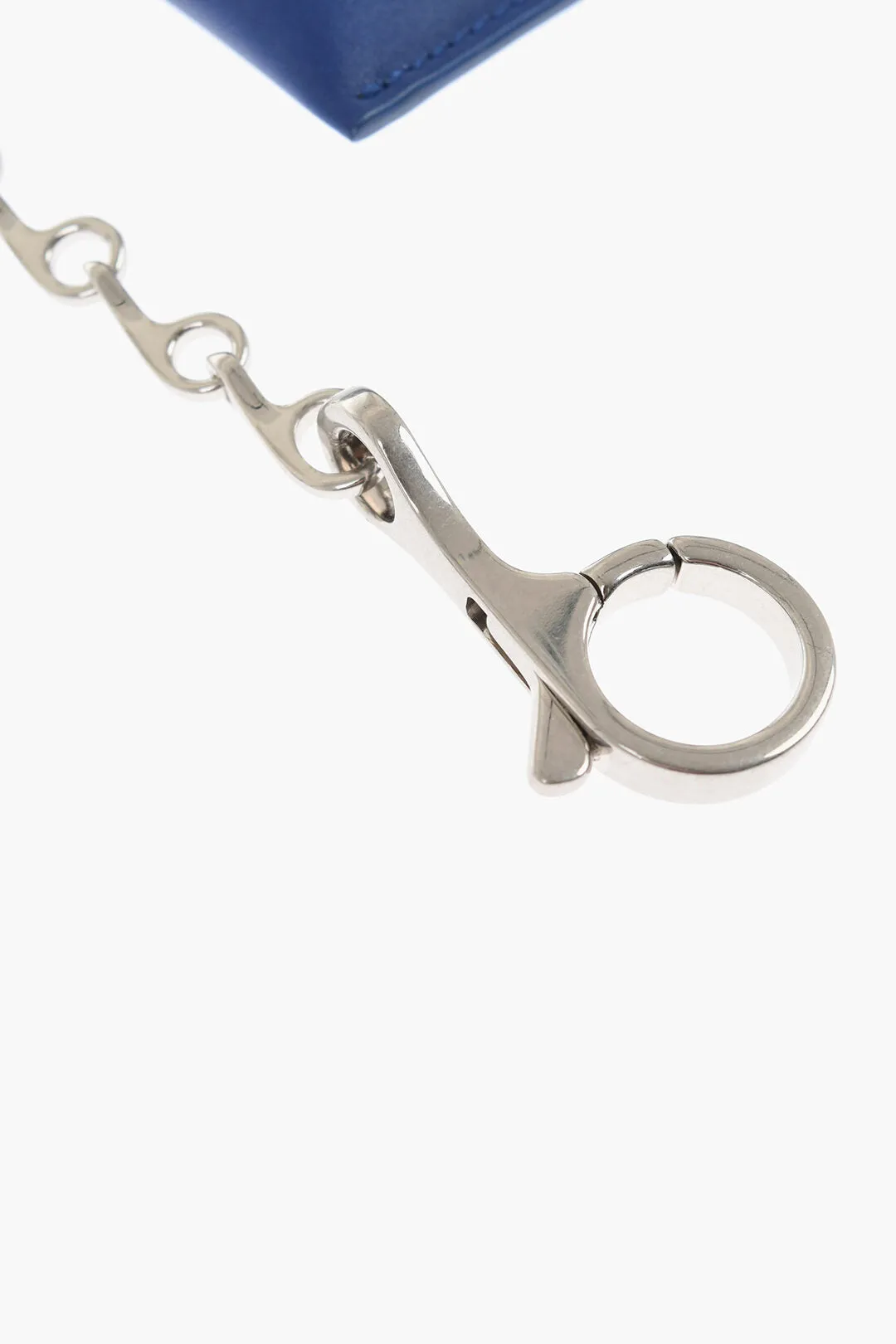 Burberry Leather Wallet With Silver-Tone Chain