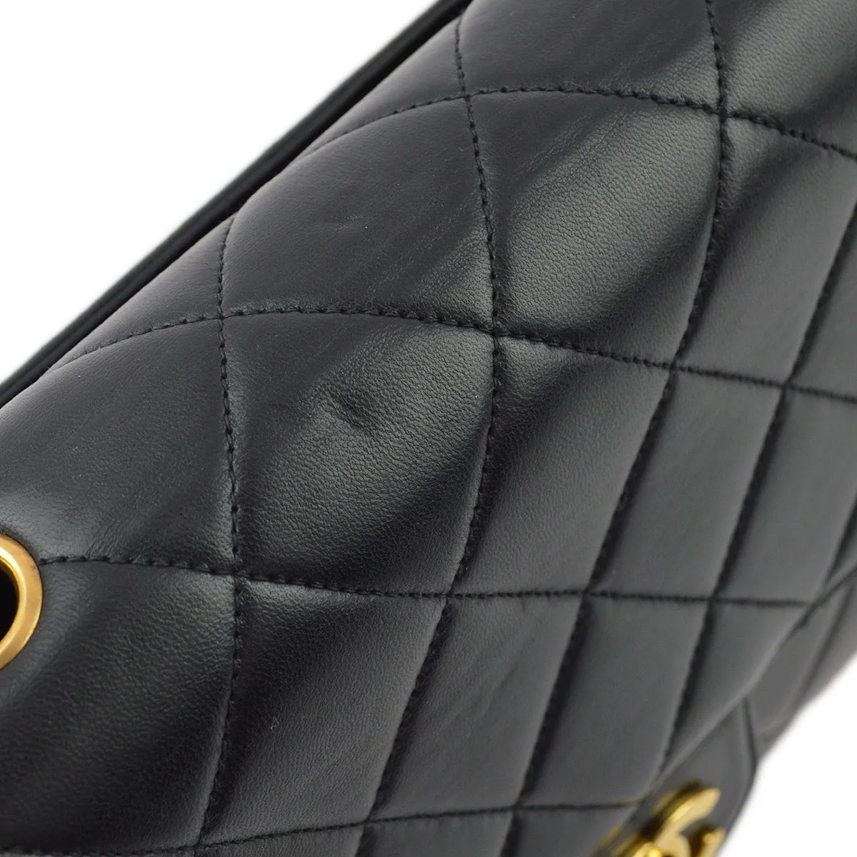 Chanel Black Lambskin Double Chain Shoulder Bag