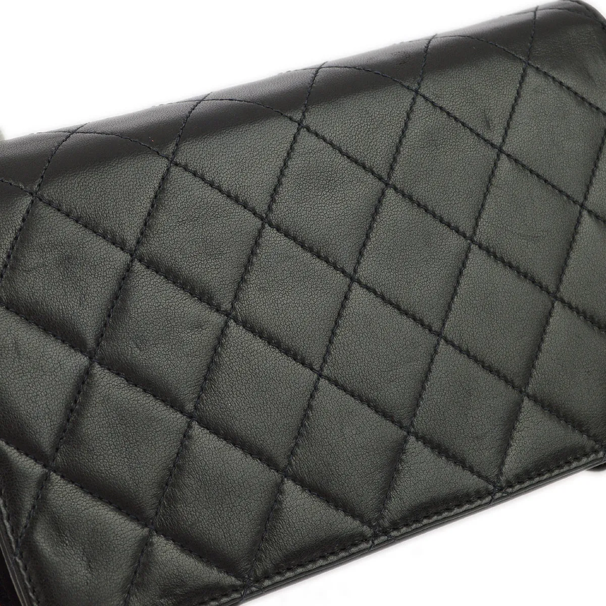 Chanel Black Lambskin Pushlock Mini Full Flap Shoulder Bag