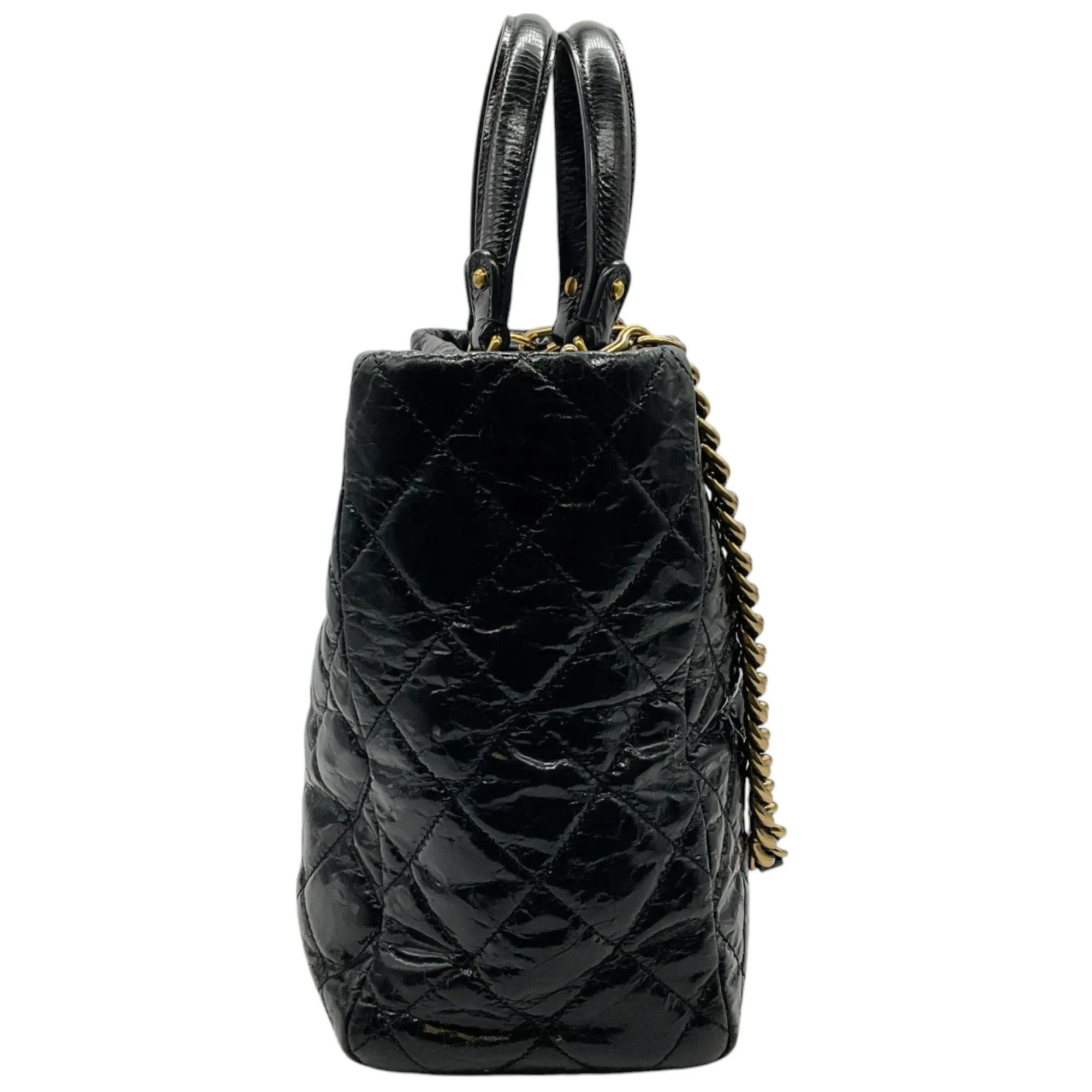 Chanel Black Quilted Glazed Calfskin Tote