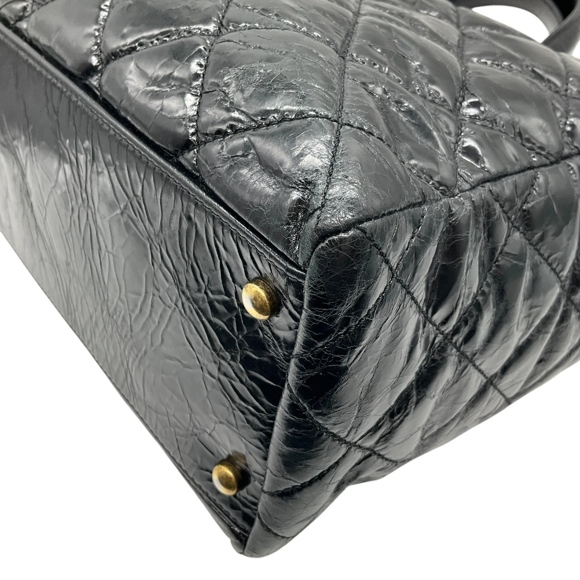 Chanel Black Quilted Glazed Calfskin Tote