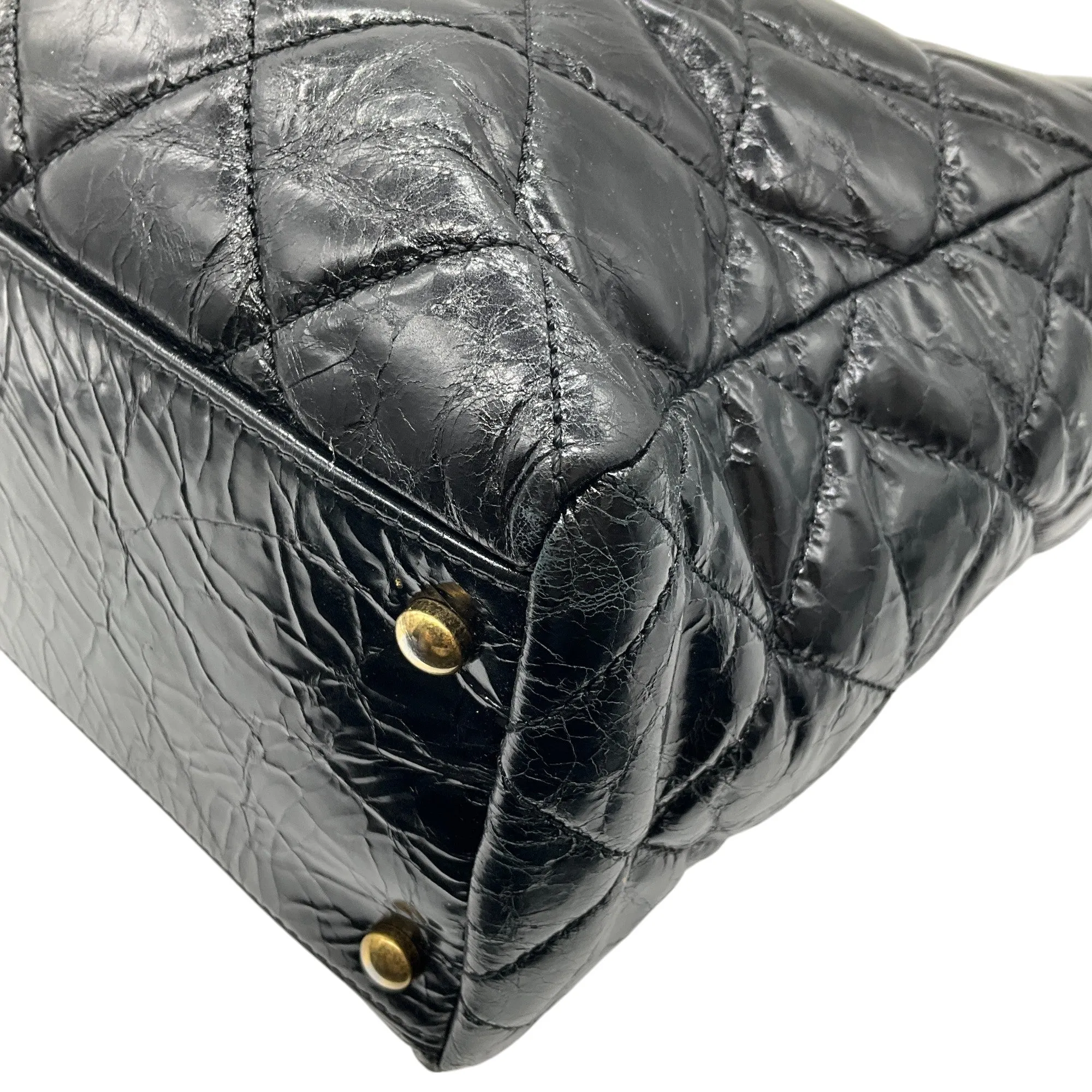 Chanel Black Quilted Glazed Calfskin Tote