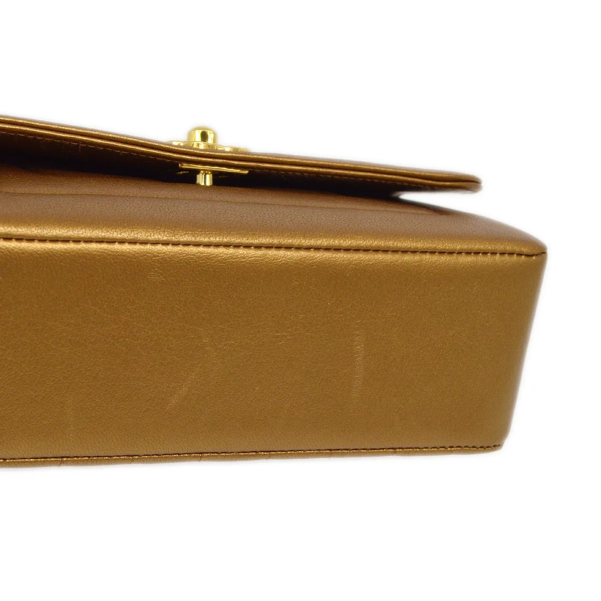 Chanel Bronze Lambskin Straight Flap Chain Shoulder Bag