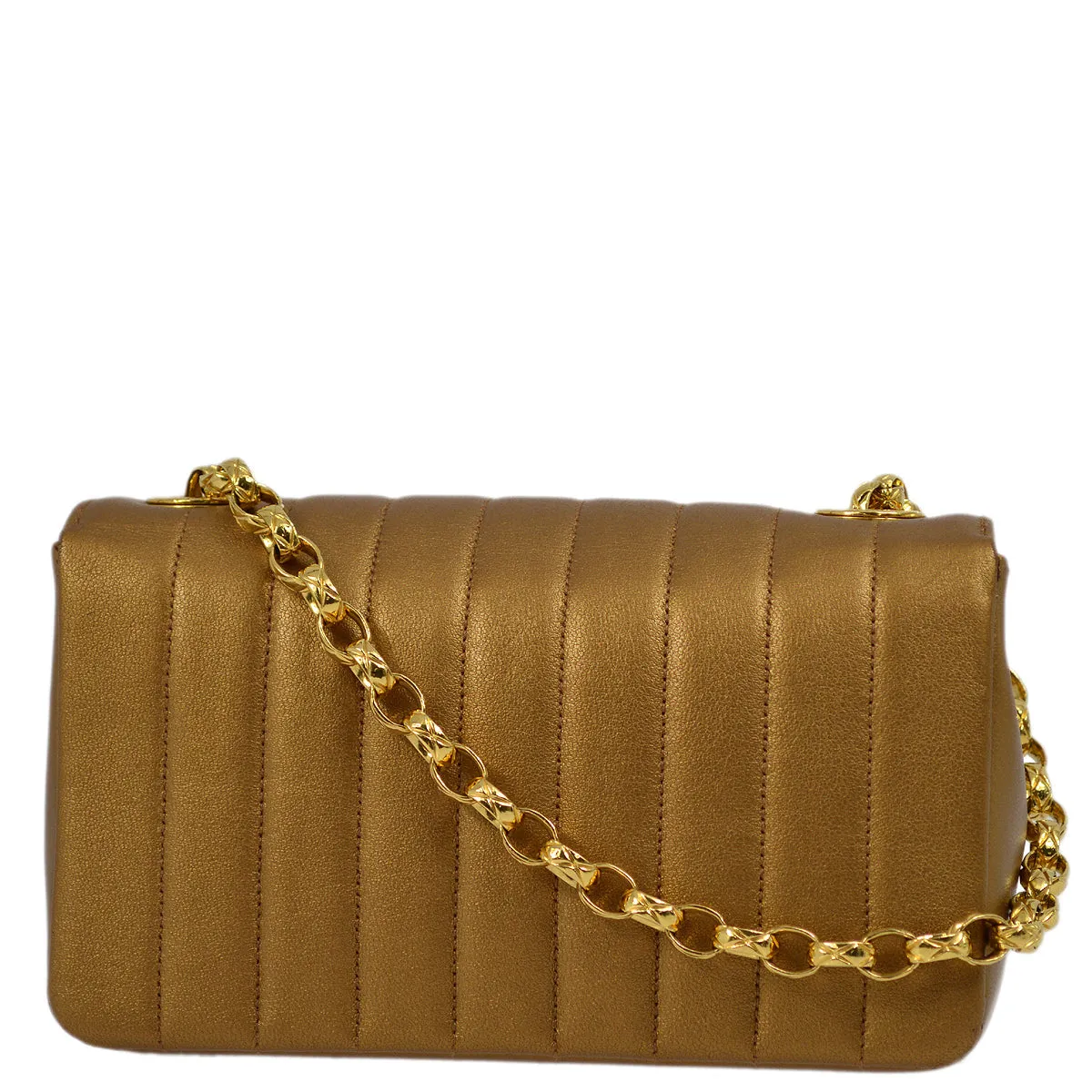 Chanel Bronze Lambskin Straight Flap Chain Shoulder Bag