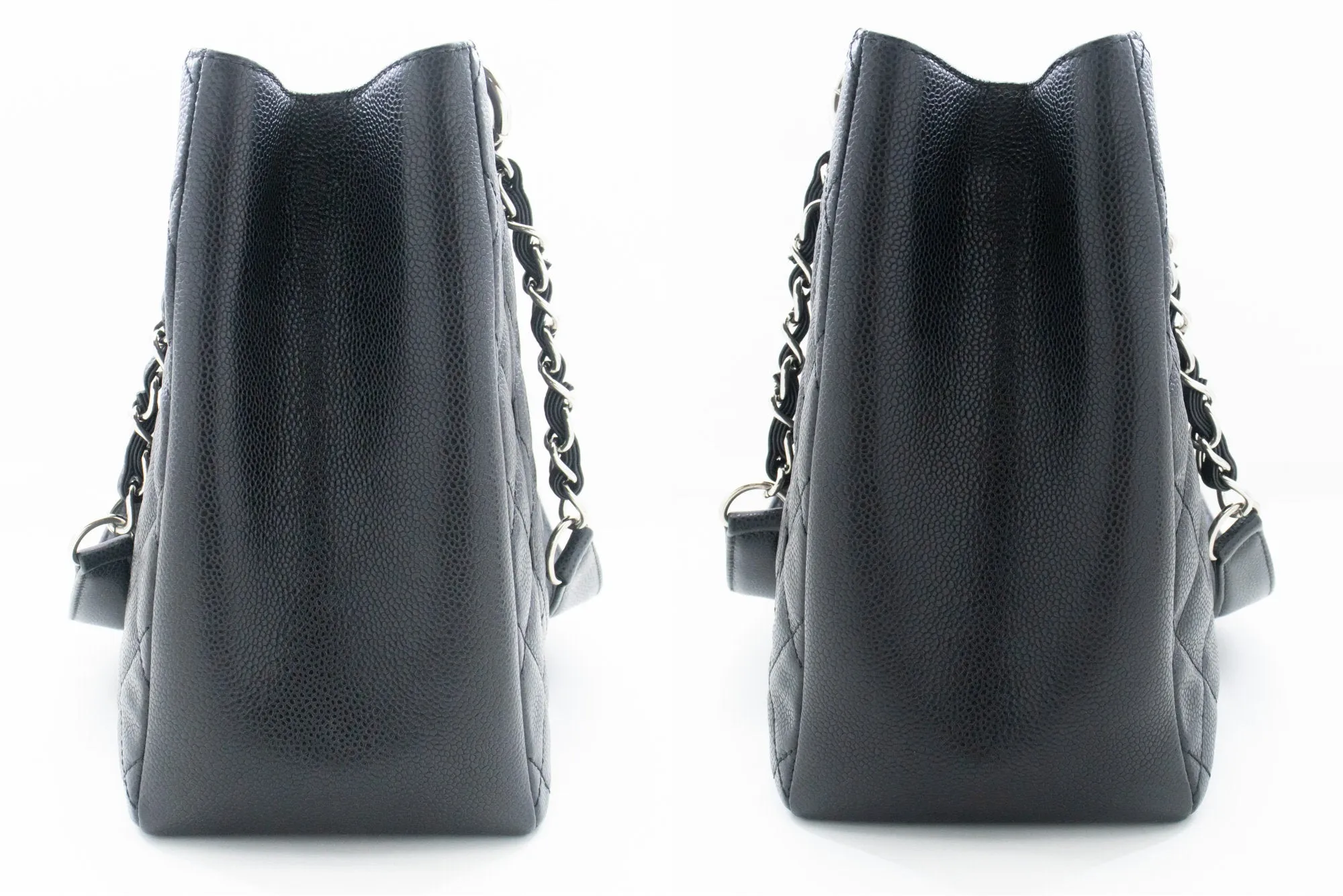 CHANEL Caviar GST 13" Grand Shopping Tote Chain Shoulder Bag Black
