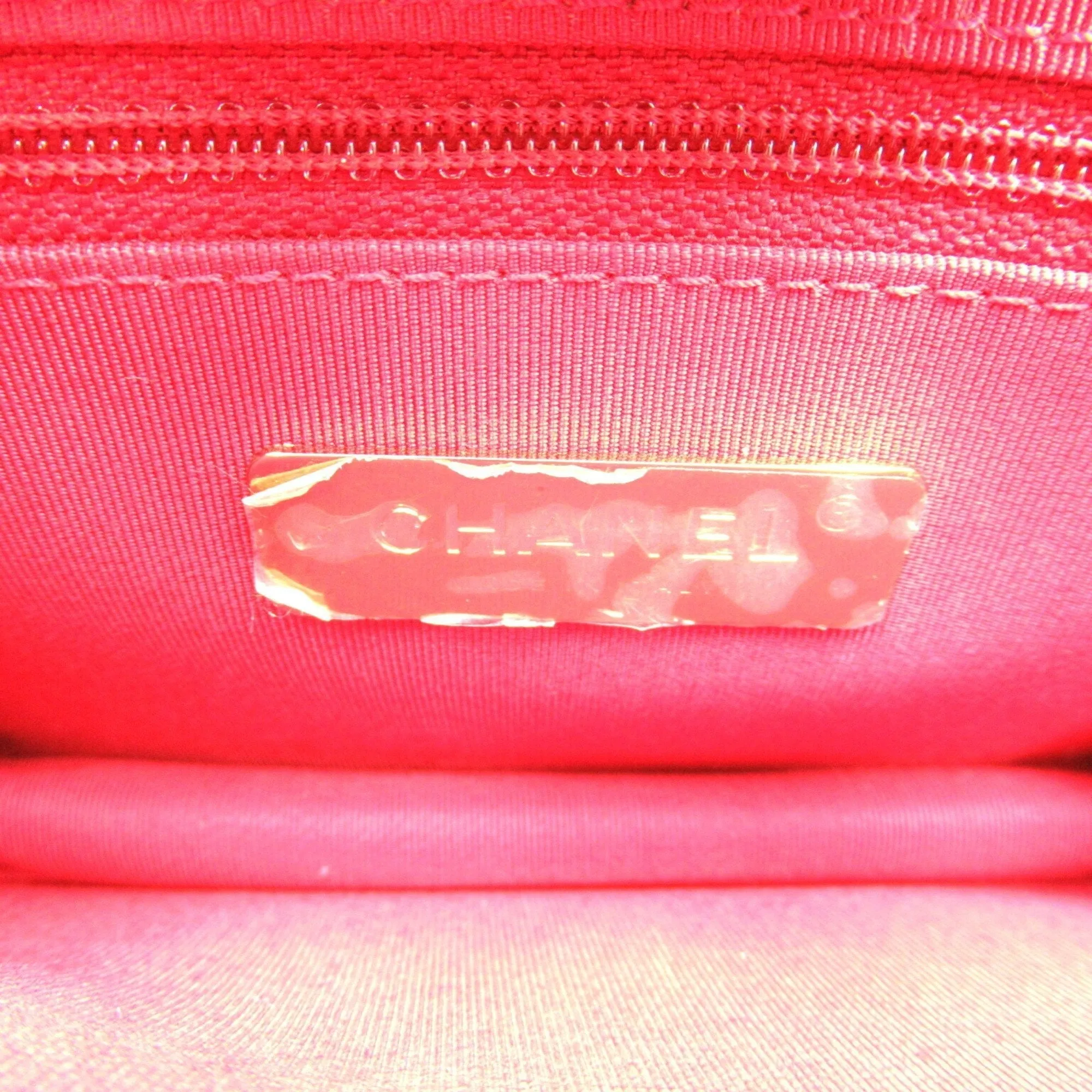 CHANEL Chain Shoulder Bag Calfskin (Cowhide) Caviar Skin (Grained Calfskin) Women's Red