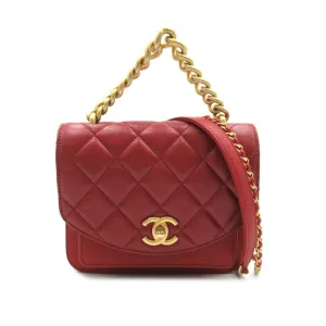 CHANEL Chain Shoulder Bag Calfskin (Cowhide) Caviar Skin (Grained Calfskin) Women's Red