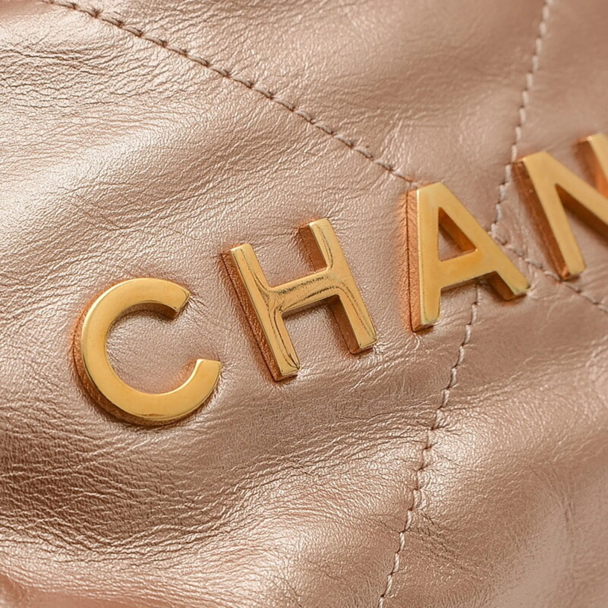 CHANEL Chanel 22 Chain Shoulder Bag Shiny Calfskin Pink AS3980