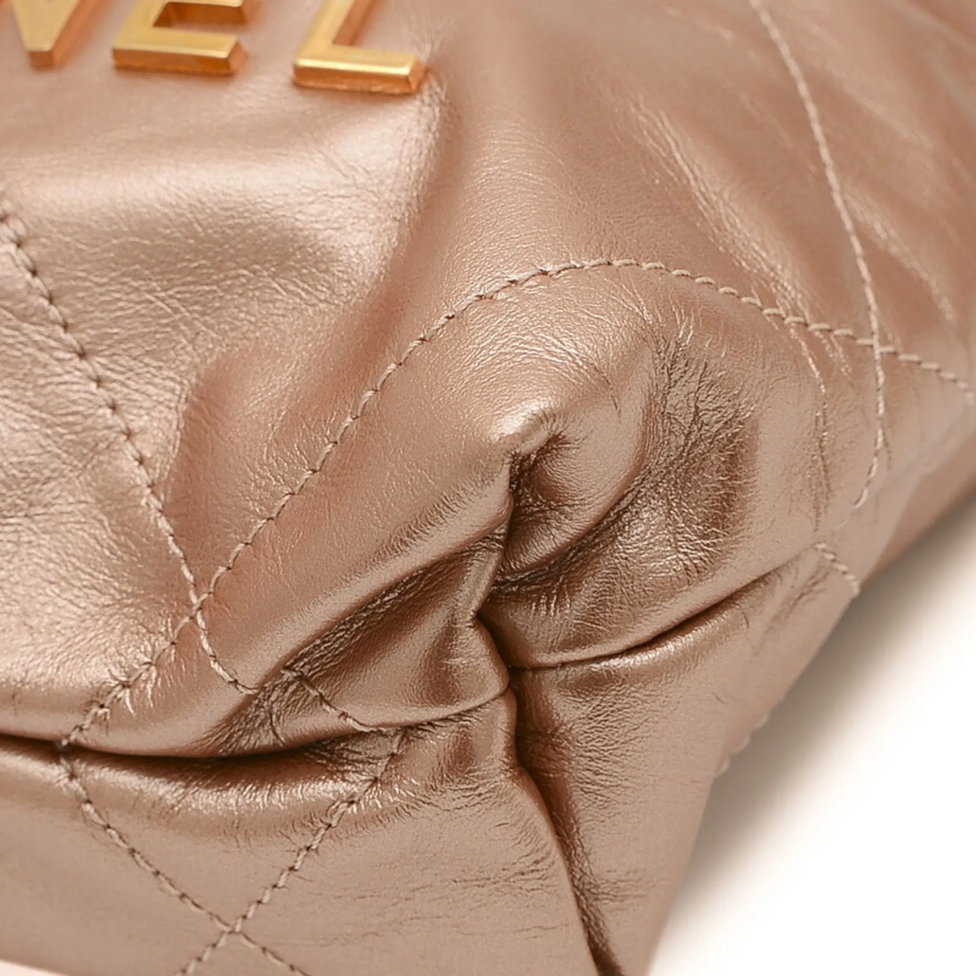 CHANEL Chanel 22 Chain Shoulder Bag Shiny Calfskin Pink AS3980