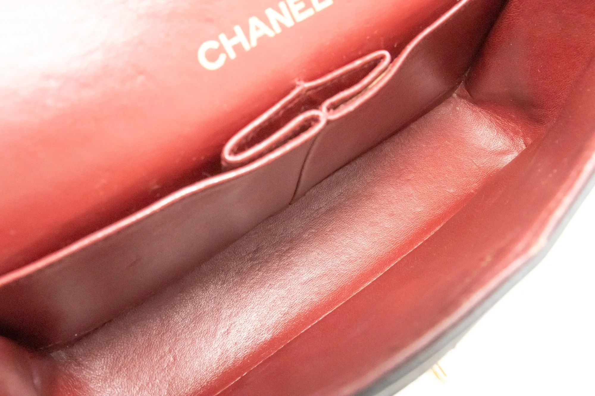 CHANEL Classic Double Flap 9" Chain Shoulder Bag Black Lambskin