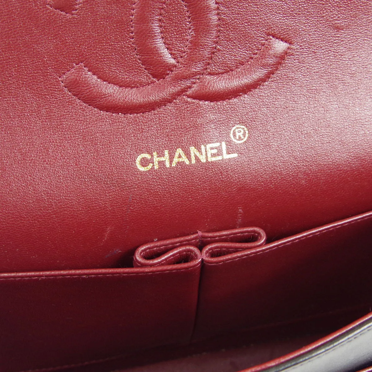 CHANEL Classic Double Flap Medium Shoulder Bag Black Lambskin 78308