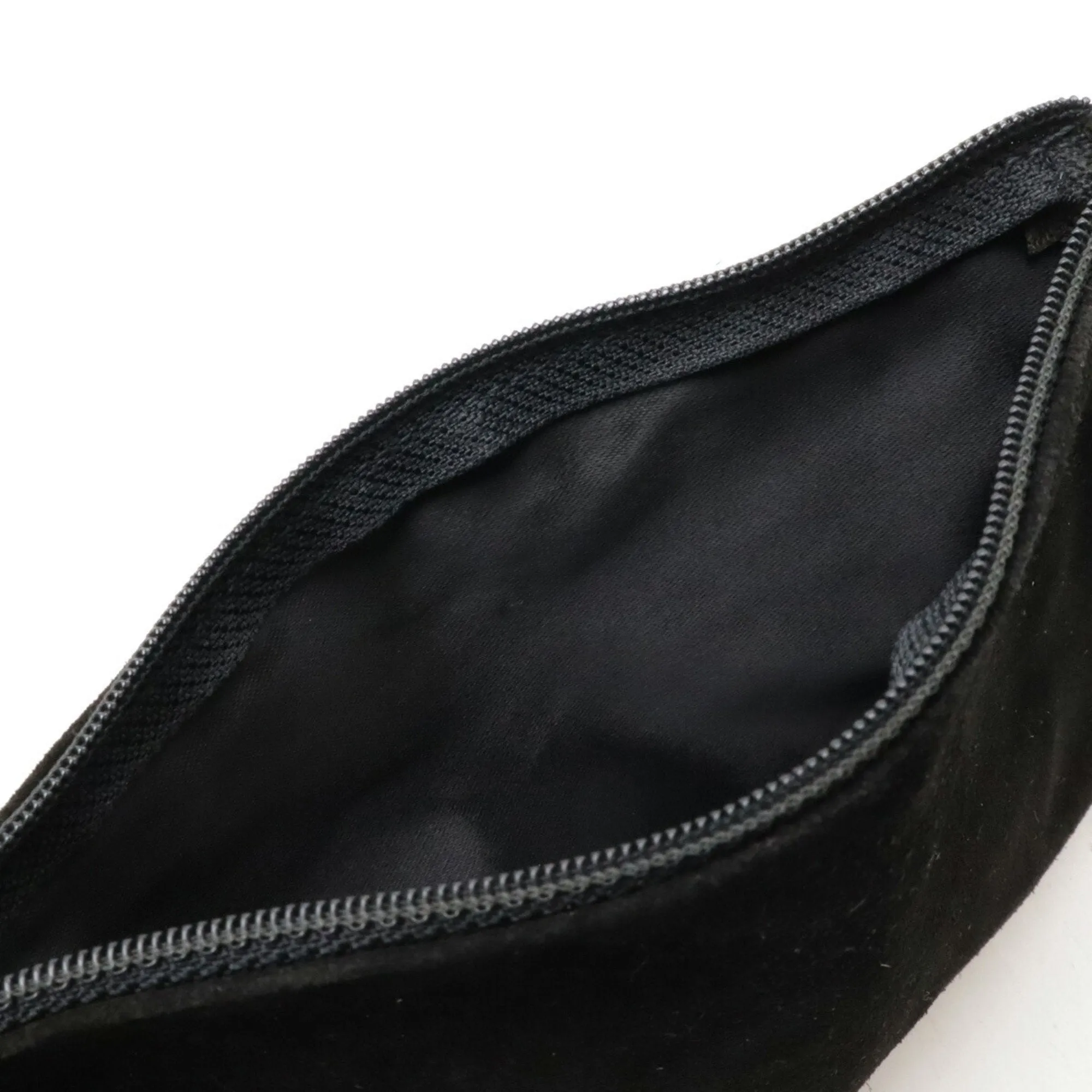 CHANEL Coco Mark Shoulder Bag Chain Suede Black