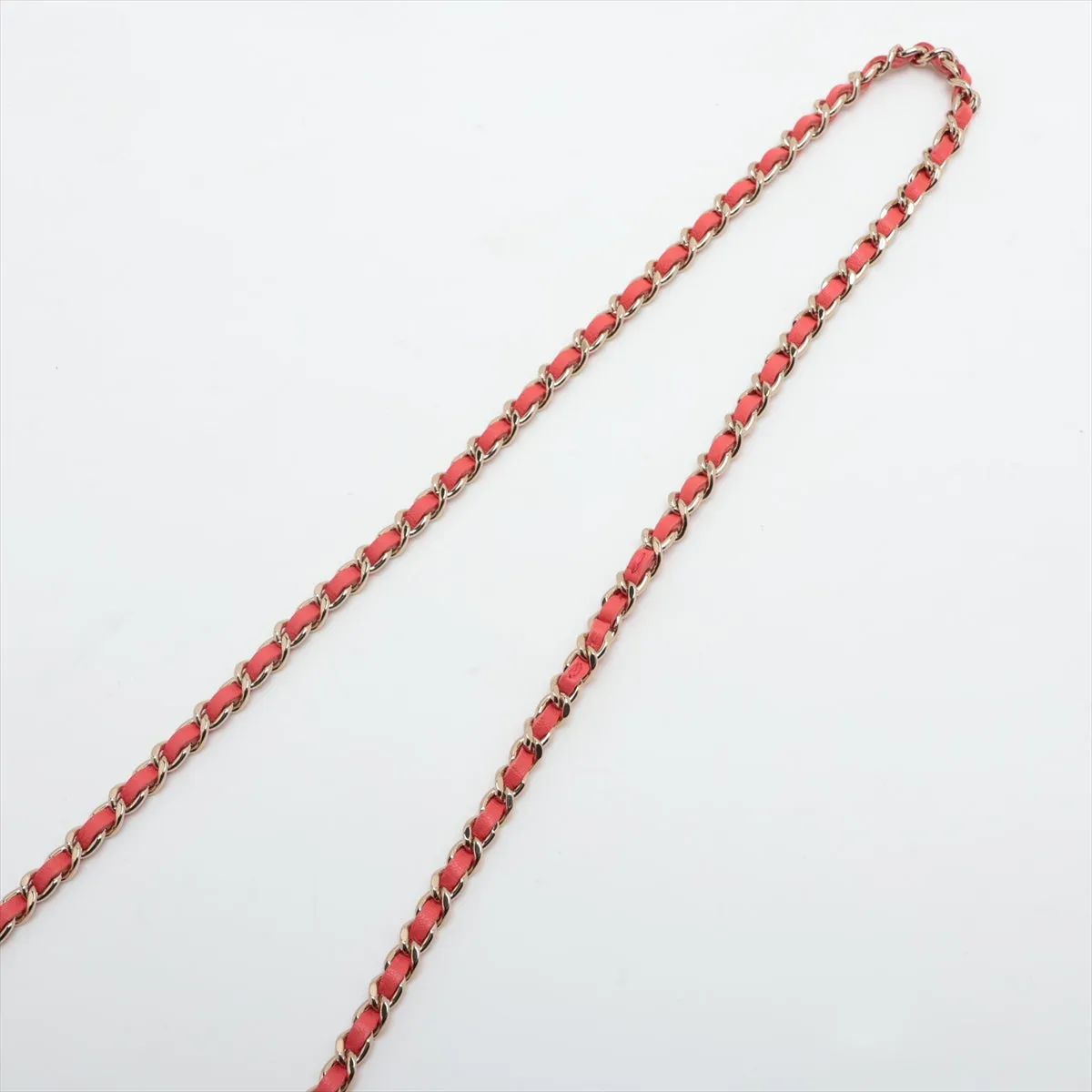 Chanel Coco Raphia Chain Shoulder Bag Vanity Beige X Red Silver G  31st Series