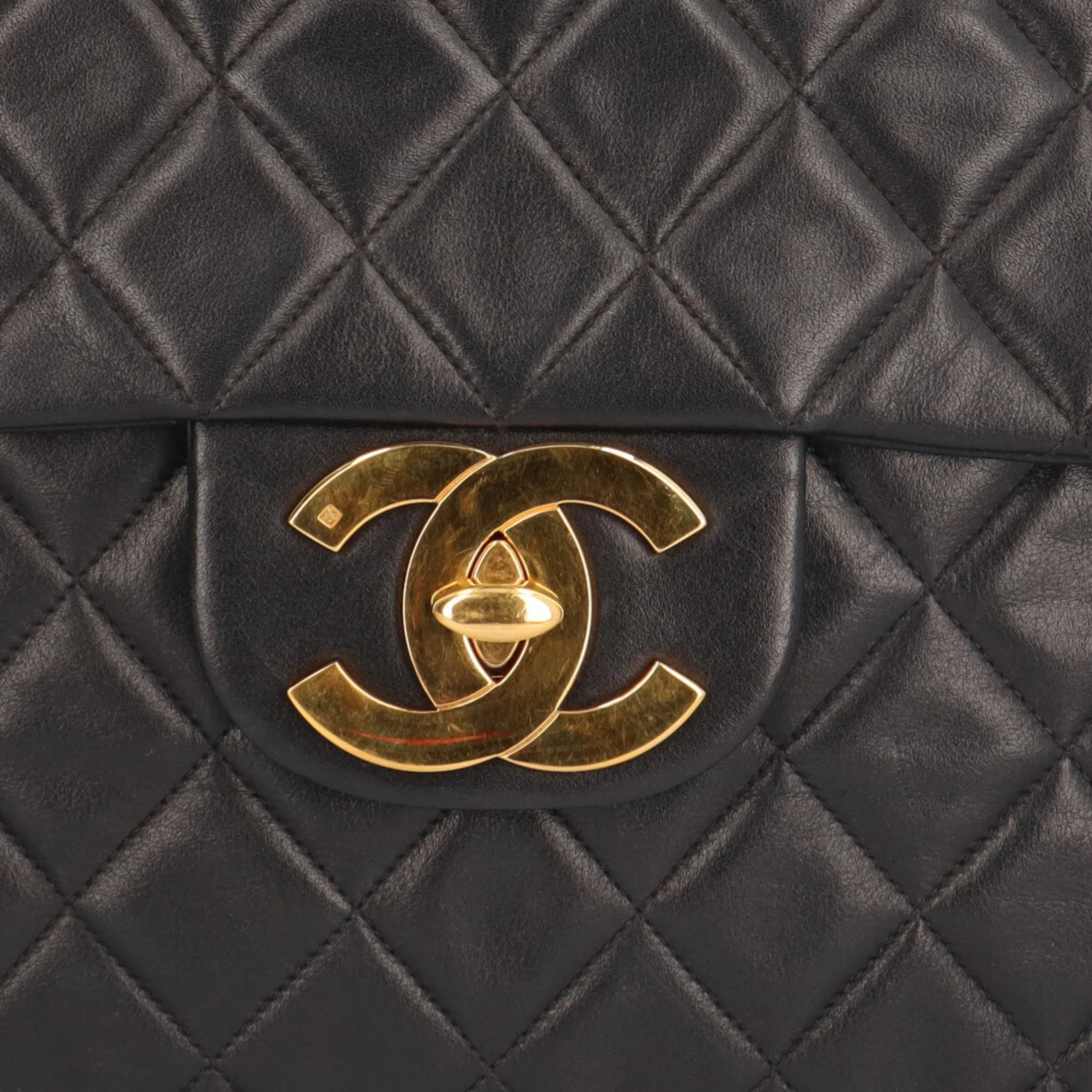 Chanel Deca Matelasse 34 Shoulder Bag Lambskin Black Women's CHANEL Chain