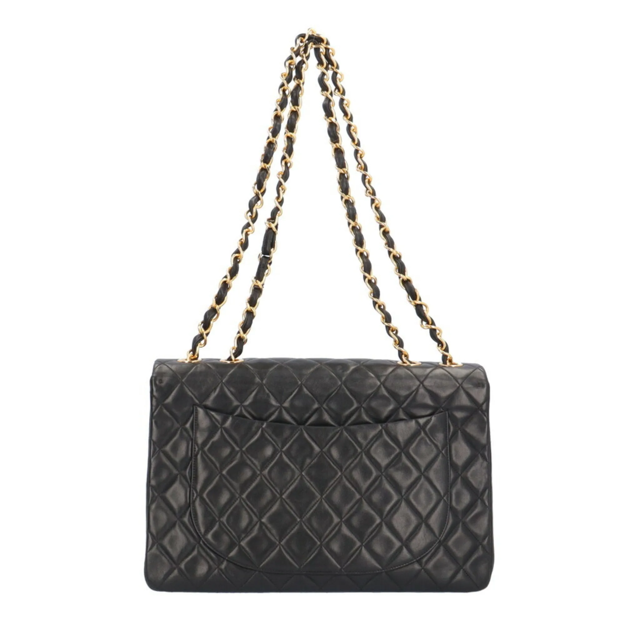 Chanel Deca Matelasse 34 Shoulder Bag Lambskin Black Women's CHANEL Chain