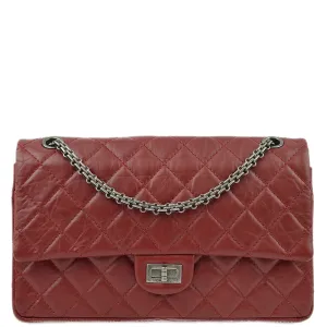 Chanel Red Calfskin 2.55 Classic Double Flap Shoulder Bag