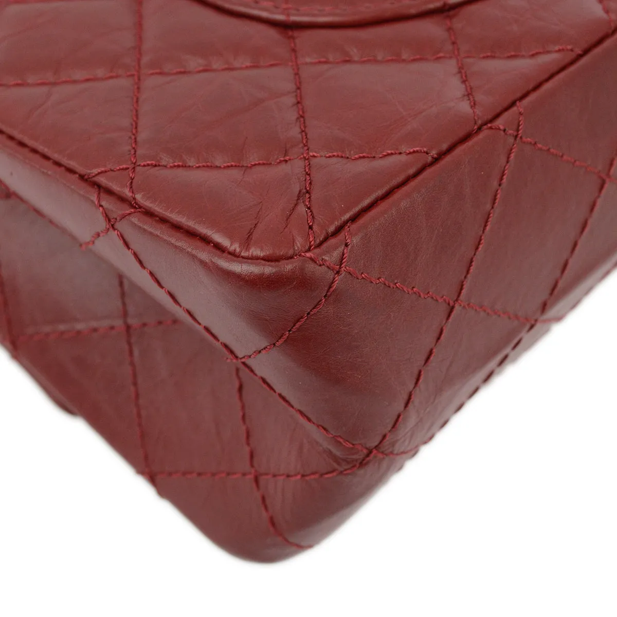 Chanel Red Calfskin 2.55 Classic Double Flap Shoulder Bag