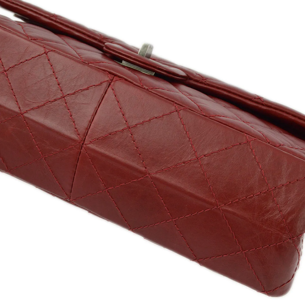 Chanel Red Calfskin 2.55 Classic Double Flap Shoulder Bag