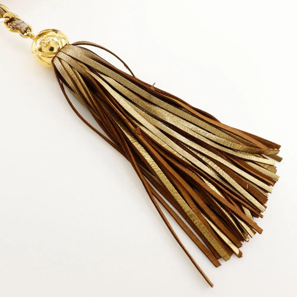 CHANEL Shoulder Bag A03727 lambskin gold Matrasse Fringe ChainShoulder Women Used