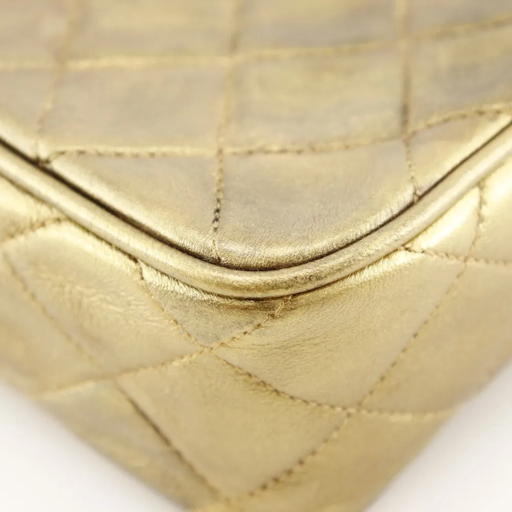 CHANEL Shoulder Bag A03727 lambskin gold Matrasse Fringe ChainShoulder Women Used