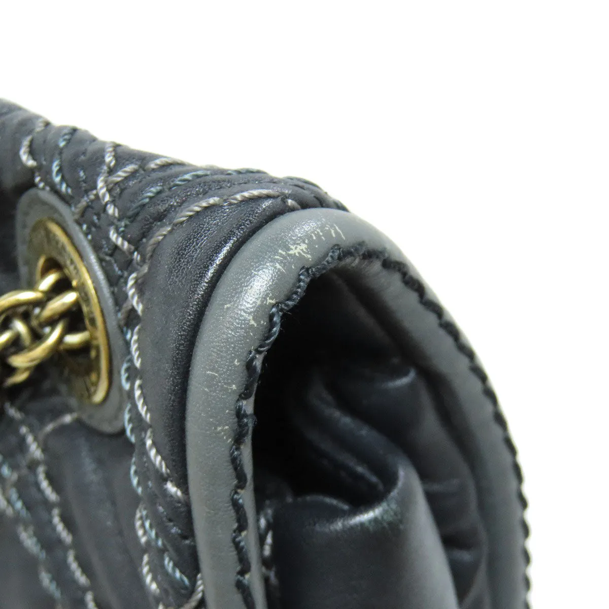CHANEL Shoulder Bag Calfskin black ChainShoulder COCO Mark Gold Metal Women Used