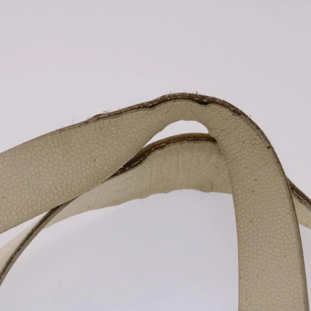 CHANEL Shoulder Bag Canvas White CC Auth bs6944