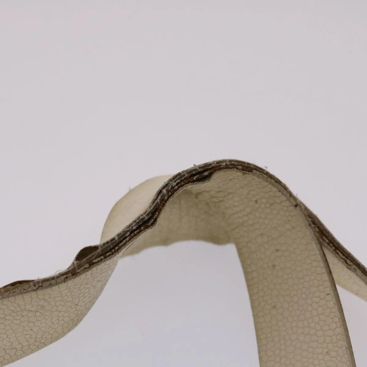 CHANEL Shoulder Bag Canvas White CC Auth bs6944