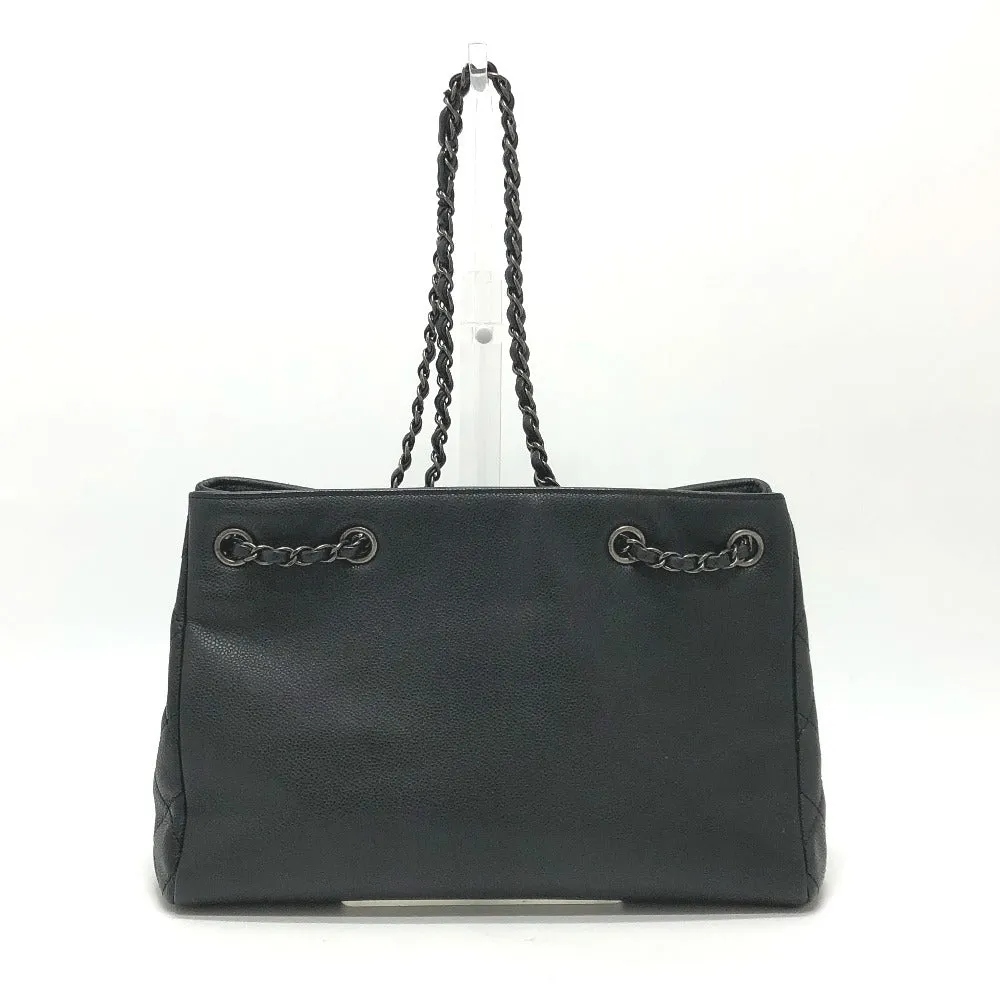 CHANEL Shoulder Bag Caviar skin gray CC COCO Mark Tote Bag Women Used