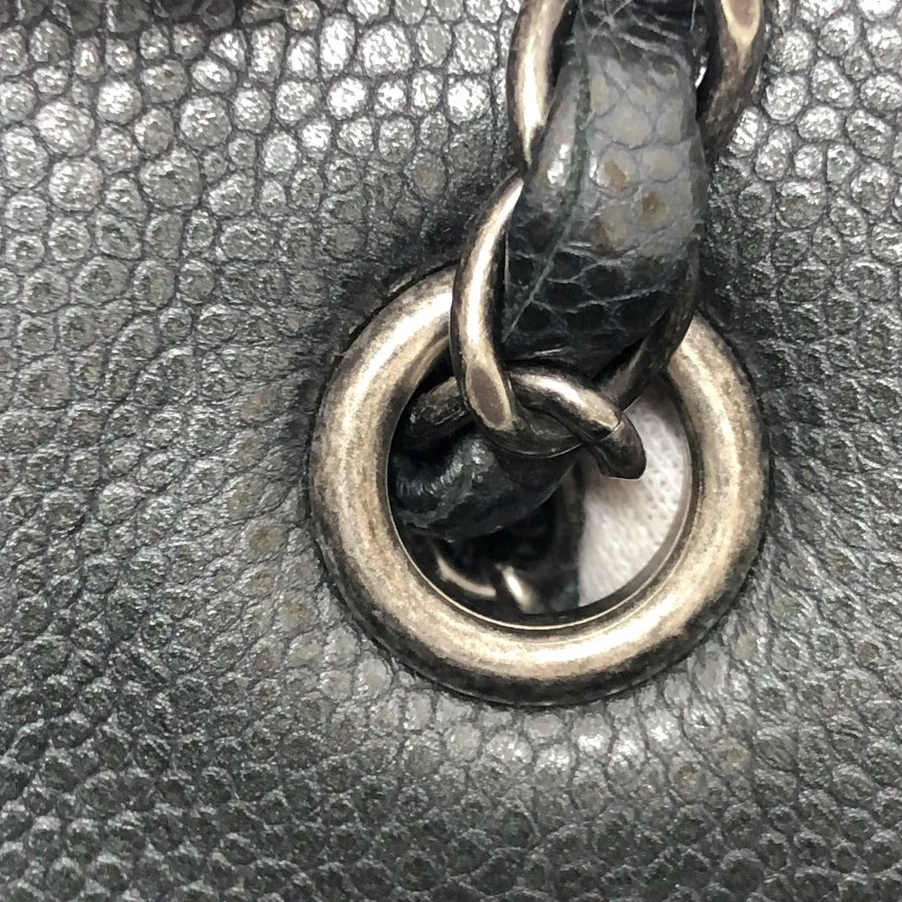 CHANEL Shoulder Bag Caviar skin gray CC COCO Mark Tote Bag Women Used