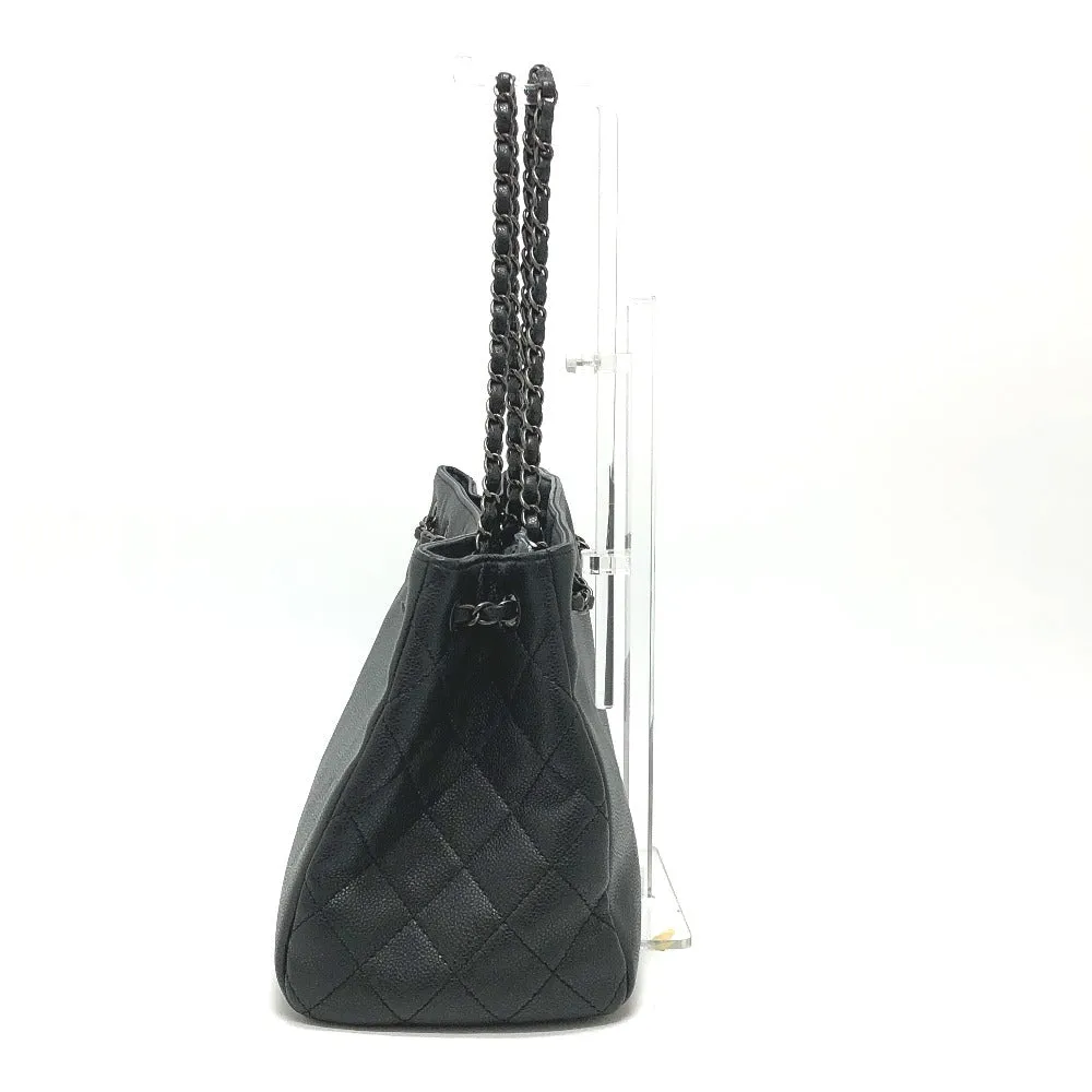 CHANEL Shoulder Bag Caviar skin gray CC COCO Mark Tote Bag Women Used