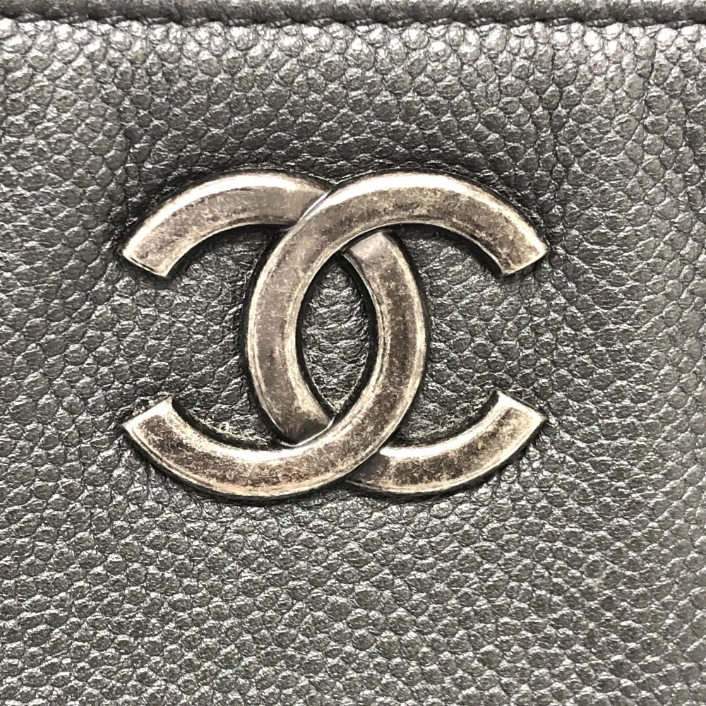 CHANEL Shoulder Bag Caviar skin gray CC COCO Mark Tote Bag Women Used