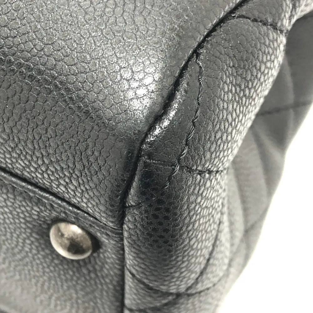 CHANEL Shoulder Bag Caviar skin gray CC COCO Mark Tote Bag Women Used