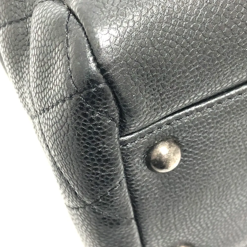 CHANEL Shoulder Bag Caviar skin gray CC COCO Mark Tote Bag Women Used