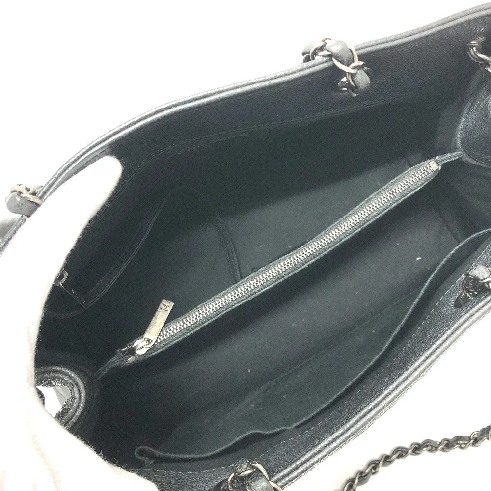 CHANEL Shoulder Bag Caviar skin gray CC COCO Mark Tote Bag Women Used
