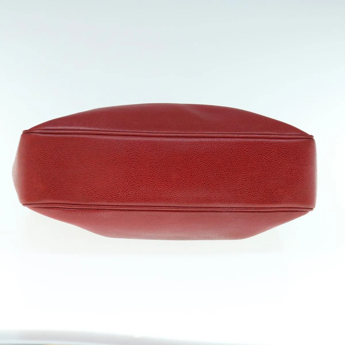 CHANEL Shoulder Bag Caviar Skin Red CC Auth bs11402