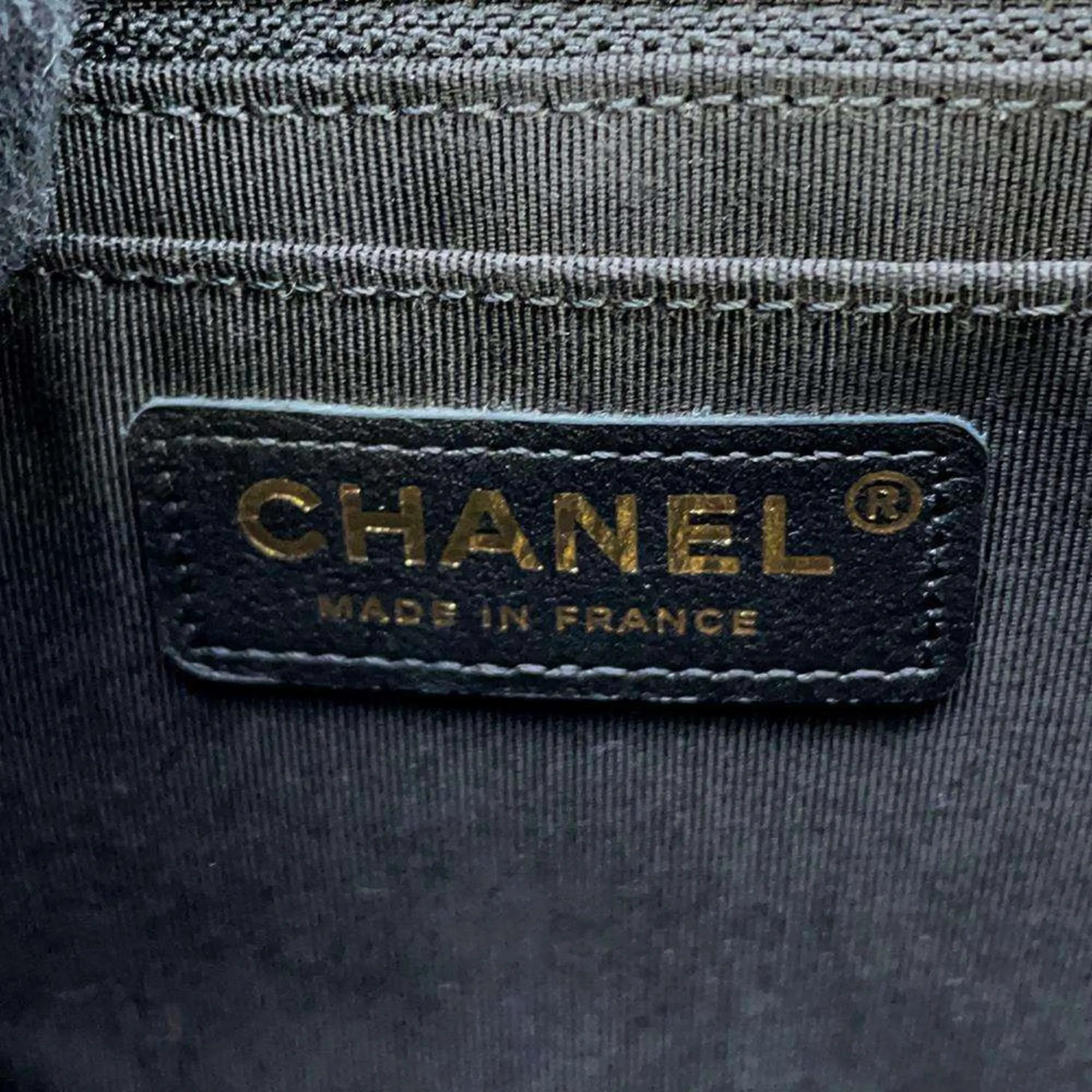 Chanel Shoulder Bag Coco Mark Matelasse Ruffle Leather AS1737 CHANEL Black