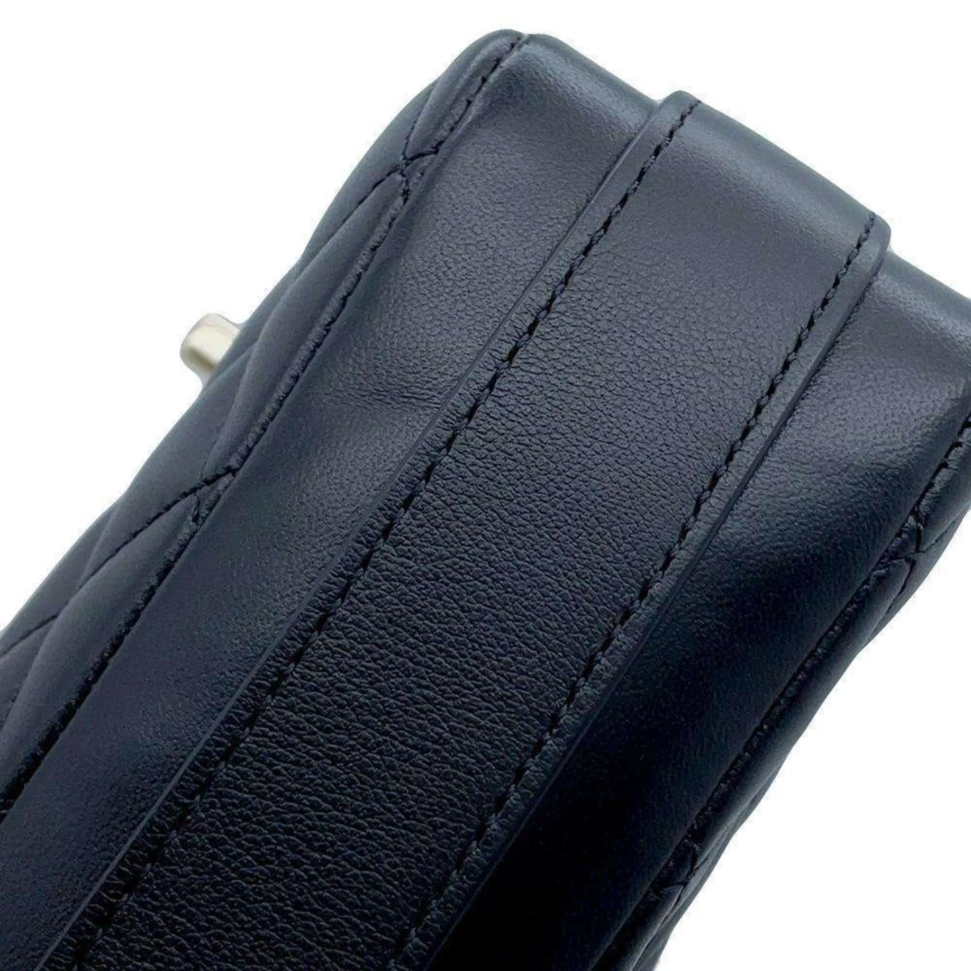 Chanel Shoulder Bag Coco Mark Matelasse Ruffle Leather AS1737 CHANEL Black