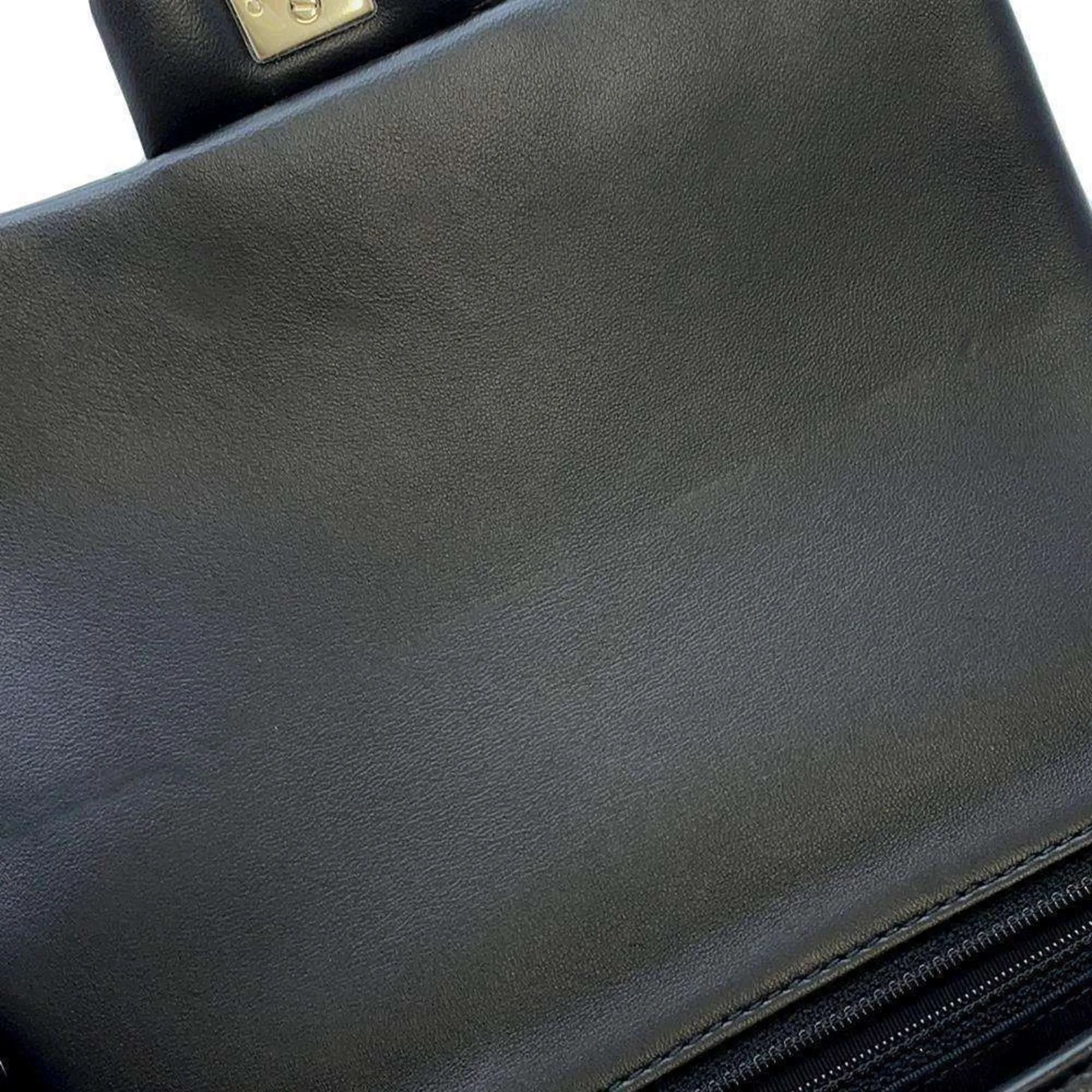 Chanel Shoulder Bag Coco Mark Matelasse Ruffle Leather AS1737 CHANEL Black